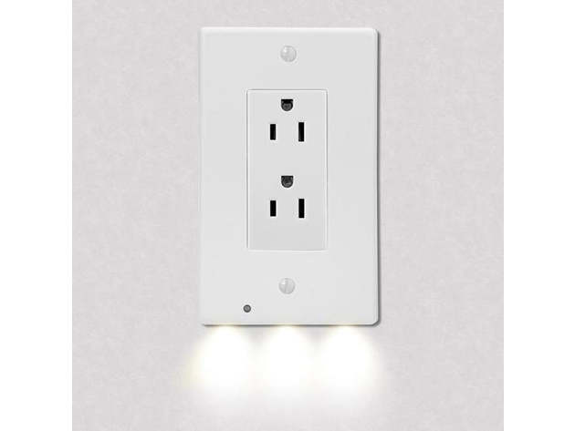 Outlet Cover with Built-In LED Night Light (Duplex/Rounded/5-Pack)