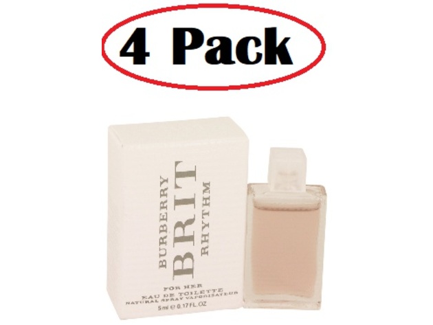 4 Pack of Burberry Brit Rhythm by Burberry Mini EDT .17 oz