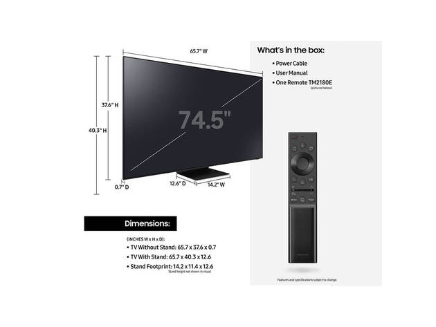 Samsung QN75QN800A 75 inch QN800A Neo QLED 8K Smart TV