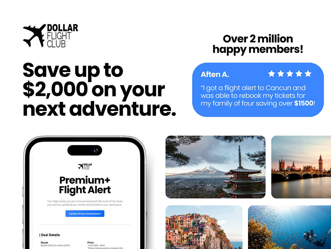 Dollar Flight Club Premium Plus Plan: 1-Year Subscription