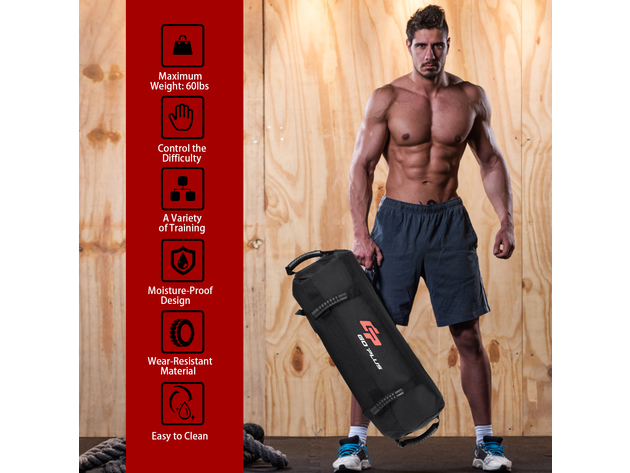 Goplus 60lbs Body Press Durable Fitness Exercise Weighted Sandbags w Filler Bags