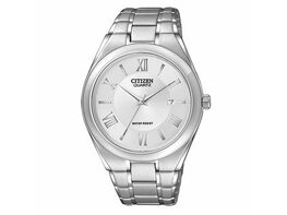 CITIZEN MEN'S BI0950-51A ANALOG WHITE DIAL STAINLES STEEL WATCH
