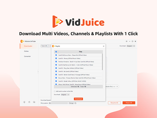 VidJuice Video & Audio Downloader: Lifetime Subscription