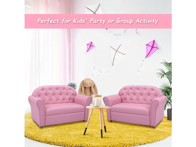 Costway Kids Sofa Princess Armrest Chair Lounge Couch Children Toddler Gift Pink