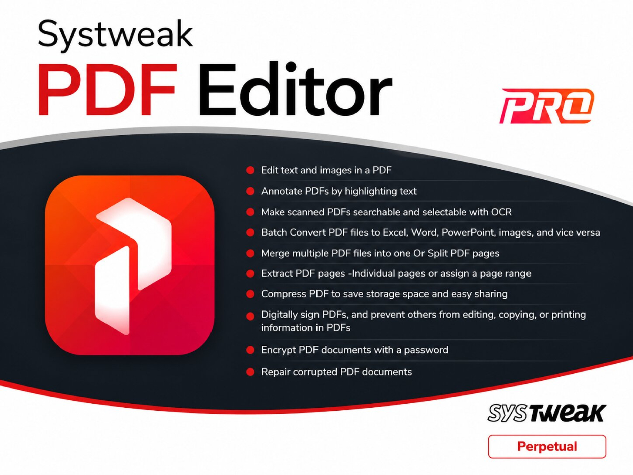 Systweak PDF Editor Pro: Lifetime Subscription