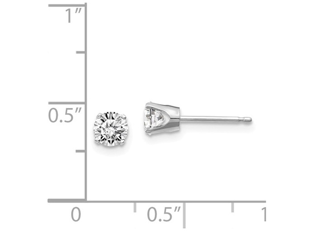 7/10 Carat (ctw I2, K-L) Diamond Solitaire Stud Earrings in 14K White Gold
