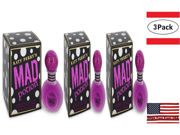 3 Pack Katy Perry Mad Potion by Katy Perry Eau De Parfum Spray 1 oz for Women