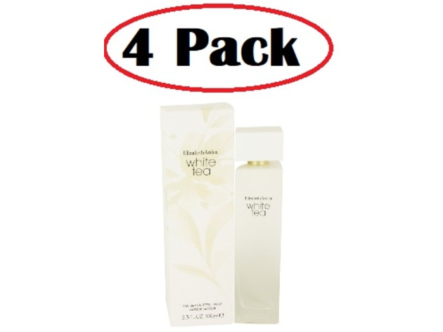 4 Pack of White Tea by Elizabeth Arden Eau De Toilette Spray 3.3 oz
