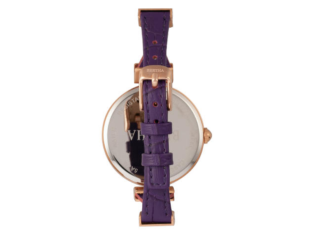 Bertha Amanda Women's Criss-Cross Bracelet Watch (Rose Gold/Purple)