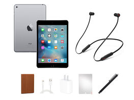 Apple iPad mini 4 (2015) 128GB Space Gray (Refurbished: Wi-Fi Only) + Beats Flex Headphones Bundle