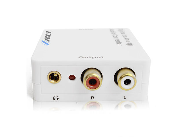 OREI Digital to Analog Audio Converter - Optical SPDIF/Coaxial to RCA L/R with 3.5mm Jack Support Headphone/Speaker Output DA21