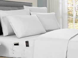 Kathy Ireland 6-Piece Smart Sheet Set (White/Queen)