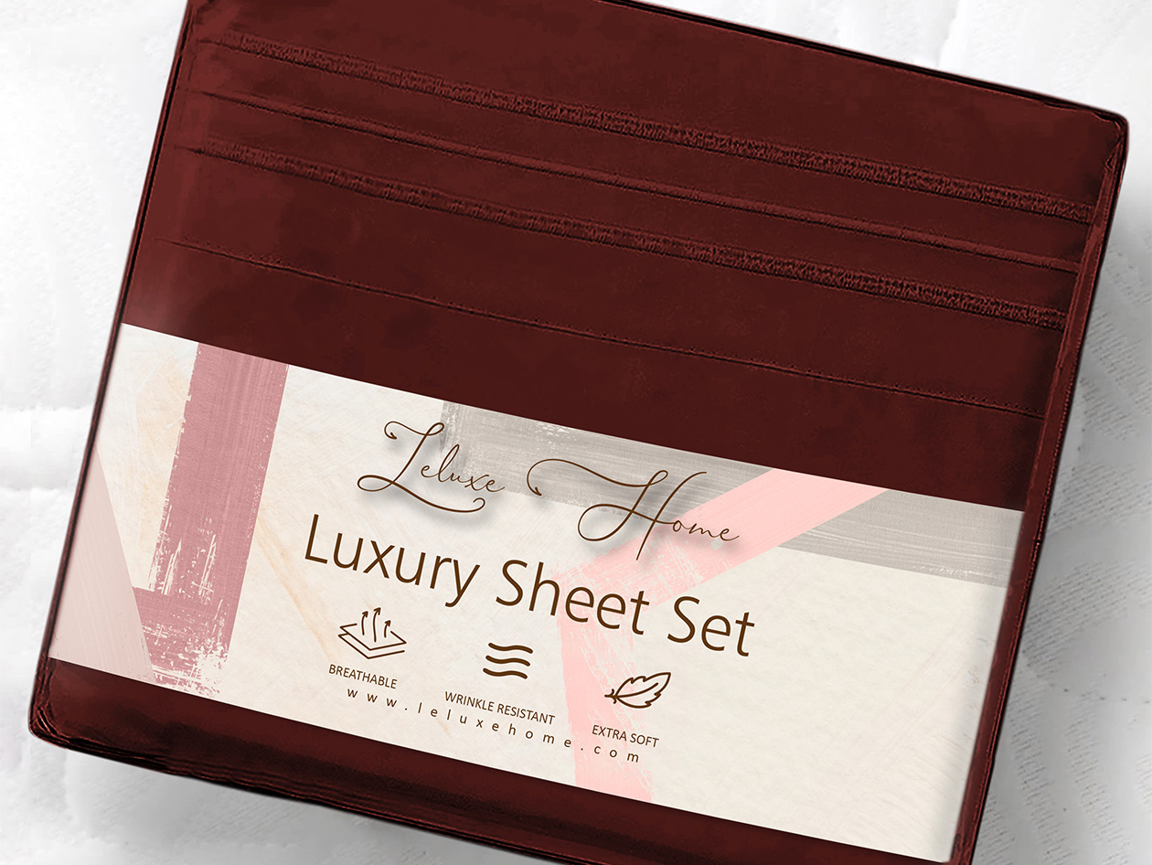 The Luxe 4-Piece Microfiber Bed Sheet Set (Maroon/Full)