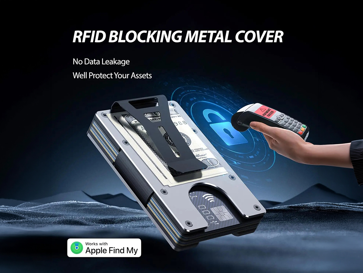 Smart Slim Wallet With GPS and RFID (Black)