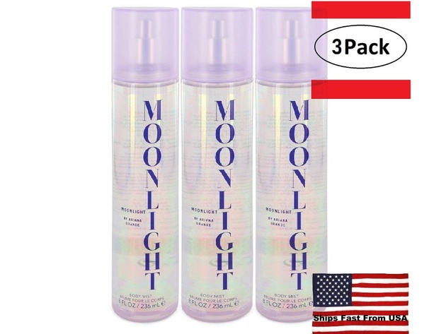 3 Pack Ariana Grande Moonlight by Ariana Grande Body Mist Spray 8 oz  for Women