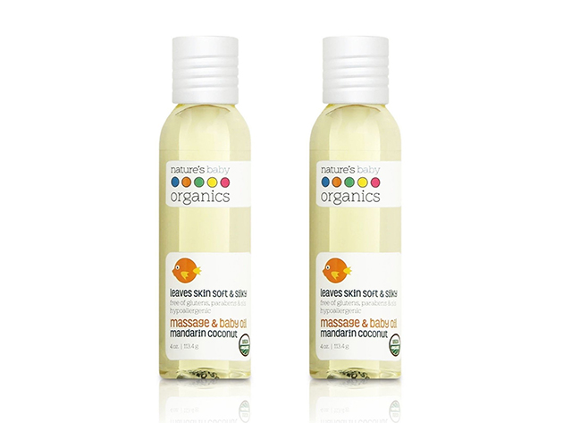 Nature's Baby Organics Mandarin Coconut Massage & Baby Oil (2-Pack)