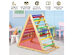 Costway Foldable Wooden Climbing Triangle Indoor Climber w/Ladder for Baby Toddler - Colorful