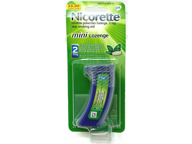 Nicorette Mini Nicotine Lozenge Calm Intense Nicotine Withdrawal Stop Smoking Aid 2mg 20 Count Mint Flavor