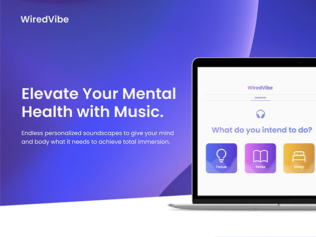 WiredVibe Personalized Music for Focus: Lifetime Subscription