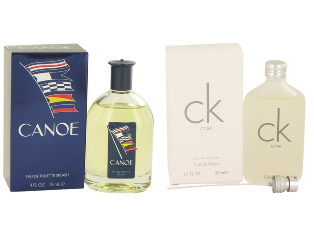 Gift set CANOE by Dana Eau De Toilette Cologne 4 oz And a bottle of CK ONE Eau De Toilette Pour Spray Unisex 1.7 oz