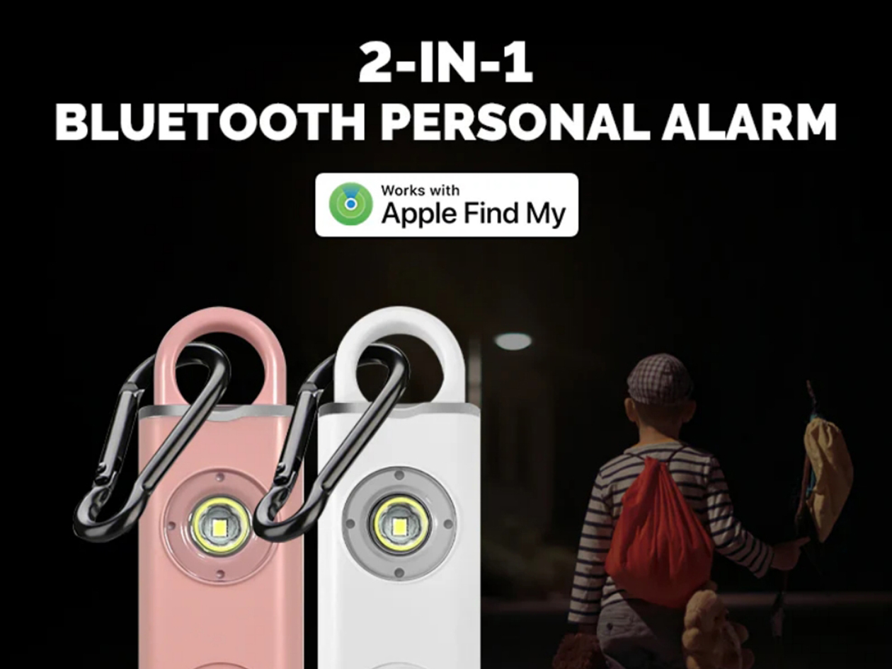 2-in-1 Personal Safety Alarm with Apple Find My Smart Tracking (Pink/2-Pack)