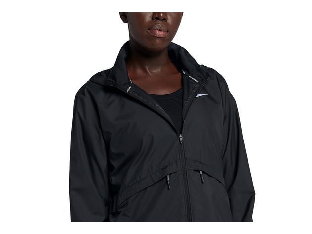 Nike Women's Essential Packable Hooded Running Jacket Black Size Medium