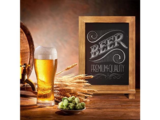 HBCY Rustic Torched Wood Tabletop Chalkboard, 9.5" x 14" - 2-Torched Brown (Refurbished, No Retail Box)