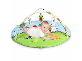 Costway Baby Activity Gym Play Mat w/ Hanging Toys Projector Infant Educational Playtime - Blue + Green