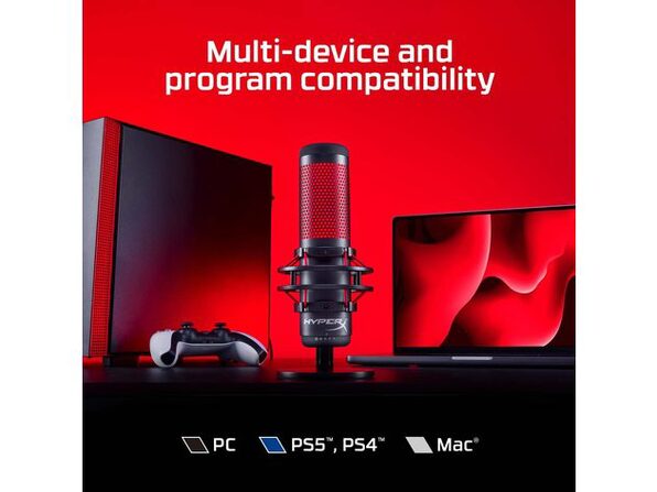 HyperX QuadCast Wired Multi-Pattern USB Electret Condenser