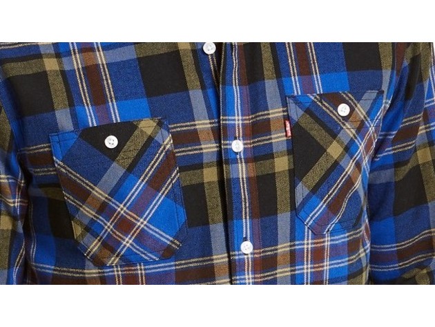 Levi's Men's Dual Pocket Plaid Flannel Shirt Blue Size XX Large