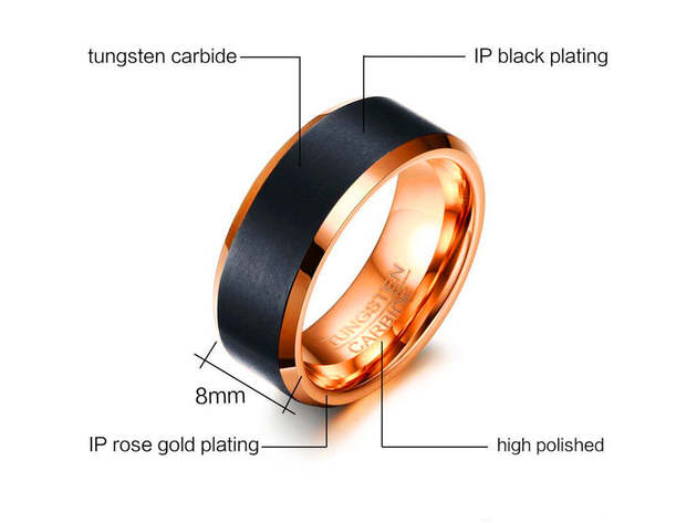 Mens Tungsten Carbide Ring - 10