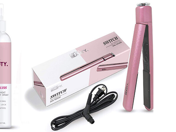Switch Flat Iron & Heat Protectant Spray Bundle (Blush Pink) - Product Image