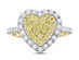 1.00 Carat (ctw I2-I3) Yellow Diamond Cluster Heart Ring in 14K Yellow Gold - 7
