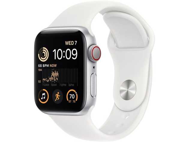 Apple Watch Series SE 2nd Gen (2022) Aluminum with Silicone Band (Refurbished Grade B: GPS + Cellular)