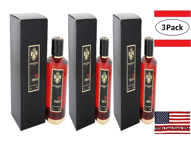 3 Pack Mancera Red Tobacco by Mancera Eau De Parfum Spray (Unisex) 4 oz for Women