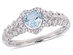 1/2 Carat (ctw) Sky Blue Topaz Heart Promise Ring in 10K White Gold - 7
