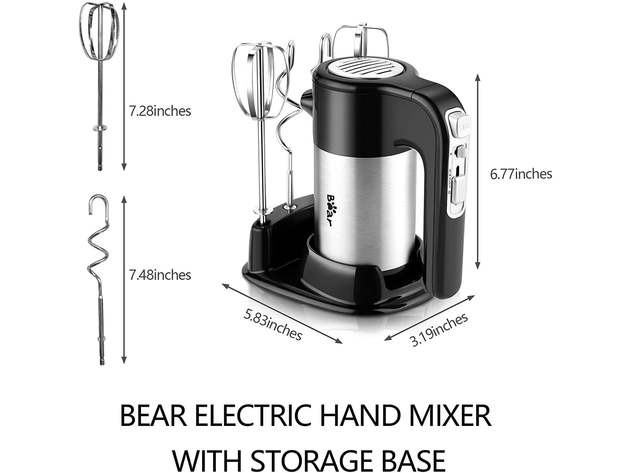 Bear 300W Electric Hand Mixer with 5 Speeds