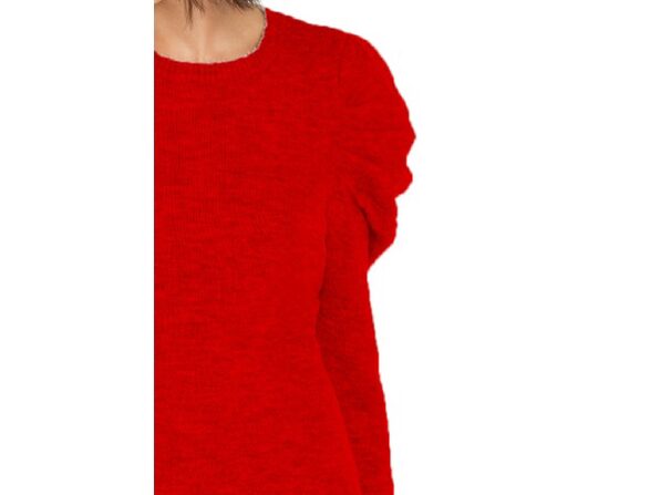 red puff sleeve sweater