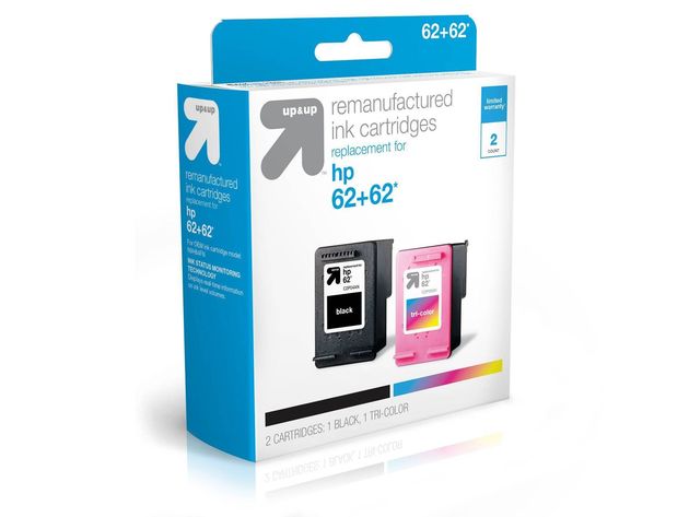 Up & Up HP 62 N9H64FN, C2P04AN, C2P06AN Black/Color Combo Remanufactured Replacement Ink Cartridges [New Open Box]