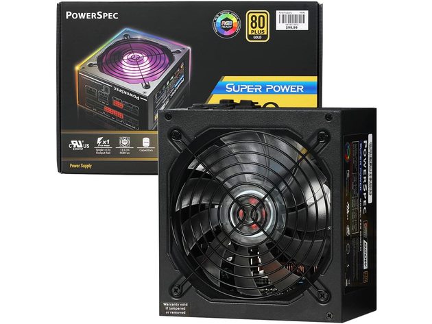 PowerSpec PSX 850GFM 850W 80+ Gold Fully Modular ATX Power Supply | RGB Lighting (Used, Open Retail Box)