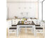 Costway 5pcs Dining Set Solid Wood Compact Kitchen Table & 4 Chairs Modern - Walnut, White