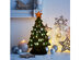 Costway 11.5''Pre-Lit Ceramic Christmas Tree Tabletop Lights Green - green