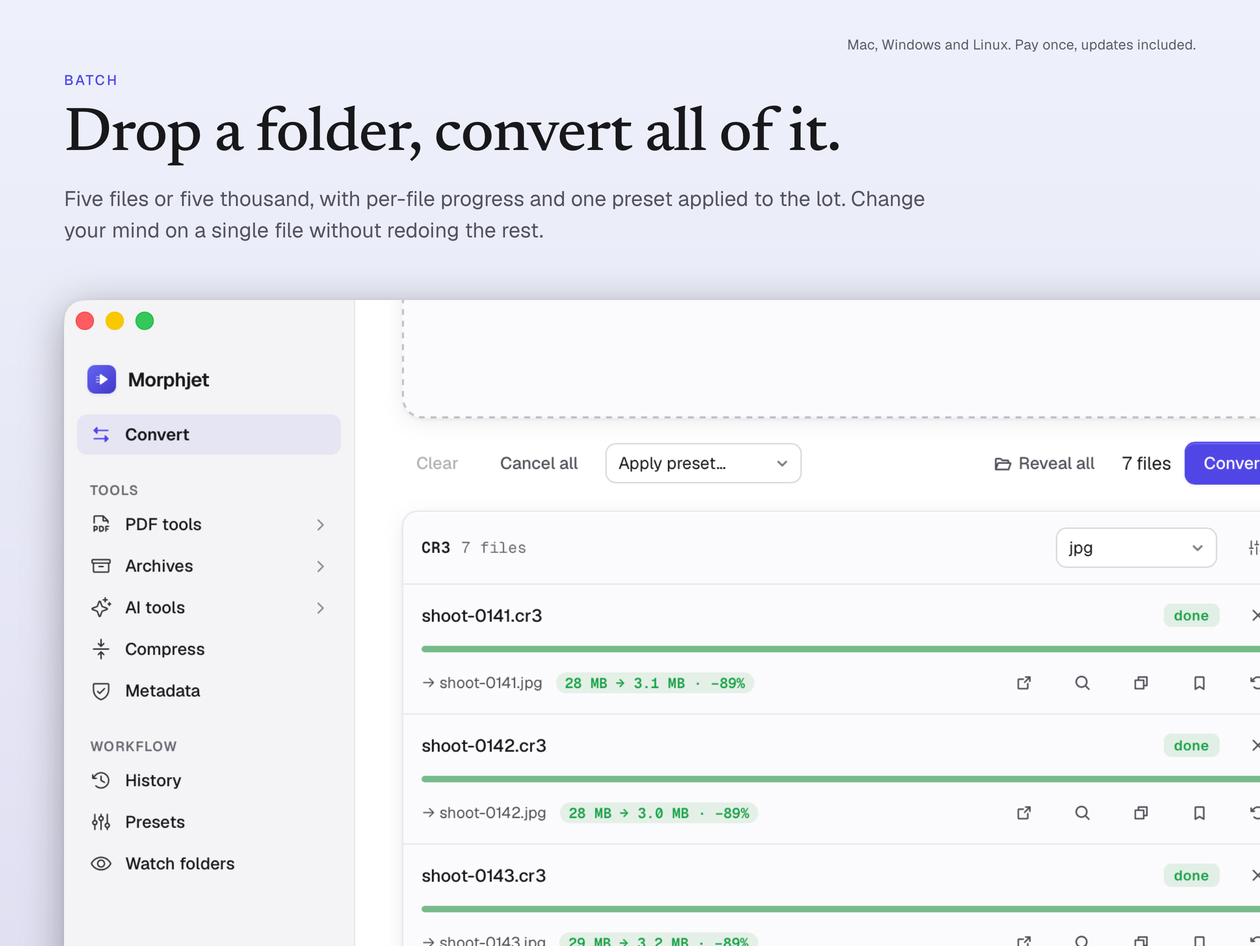 Morphjet Single Plan: Lifetime Subscription