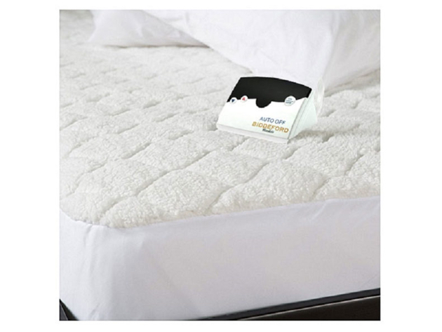 Biddeford Quilted Sherpa Electric Heated Mattress Pad Twin Full Queen King Cal King - White