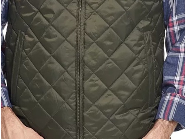Weatherproof Vintage Men's Diamond Quilted Vest Black Size Small