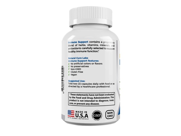 Natural Cure Labs Premium Immune Support with L-Lysine and 15 Vitamins- Support and Maintain Immune Function, 60 Capsules Dietary Supplement