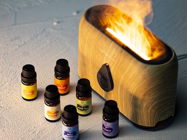 Airthereal LF200 Aroma Diffuser + Essential Oils Gift Set (Wood/Floral & Fruity)