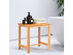 Costway 18'' Shower Stool Bamboo Shower Bench Bath Spa Seat with Storage Shelf - Natural