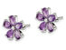 Amethyst Flower Earrings in Sterling Silver