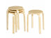 Set of 4 18" Stacking Stool Round Dining Chair Backless Wood Home Decor - Amber